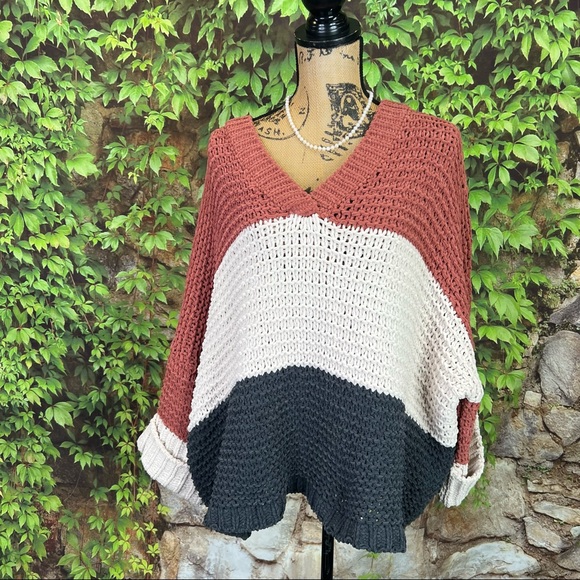 POL Striped Relaxed Fit Sweater, M - Picture 2 of 9